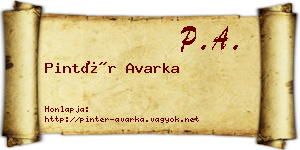 Pintér Avarka névjegykártya